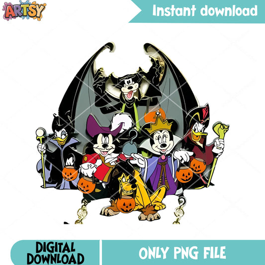 Princess collab mickey png, jack o lantern png, disney character png