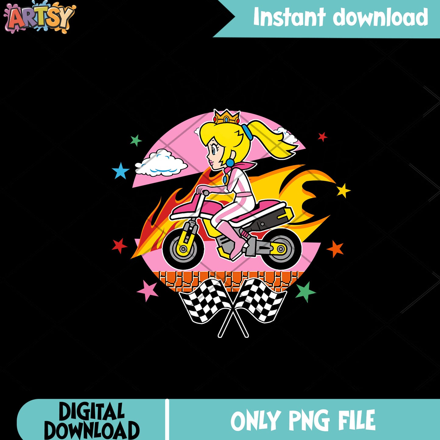 Princess peach racing kart png, super mario racing png, nintendo art png