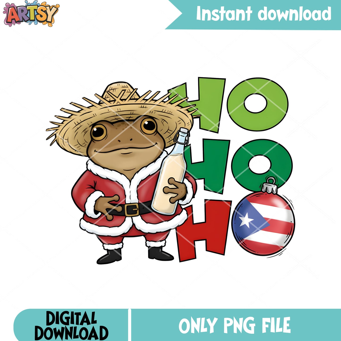 Puerto rico funny santa png, santa hohoho png, puerto rico png