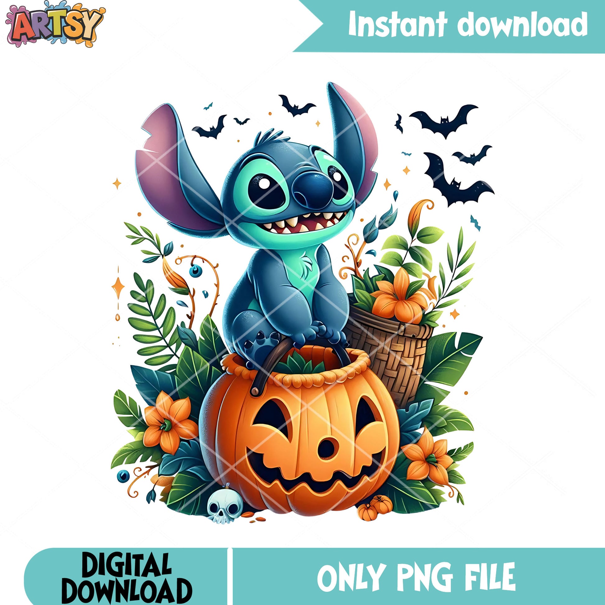 Pumpkin basket png, disney halloween png, scary bats png