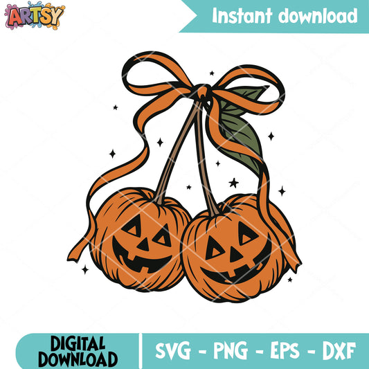 Pumpkin bow tie design svg, bow halloween svg, halloween pumpkin svg