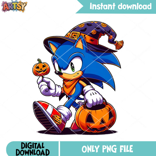 Pumpkin sonic halloween png, sega halloween​ png, trick or treat png