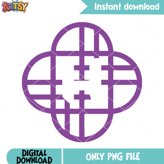 Purple aesthetic logo png, minimalist kpop png, design letter logo png