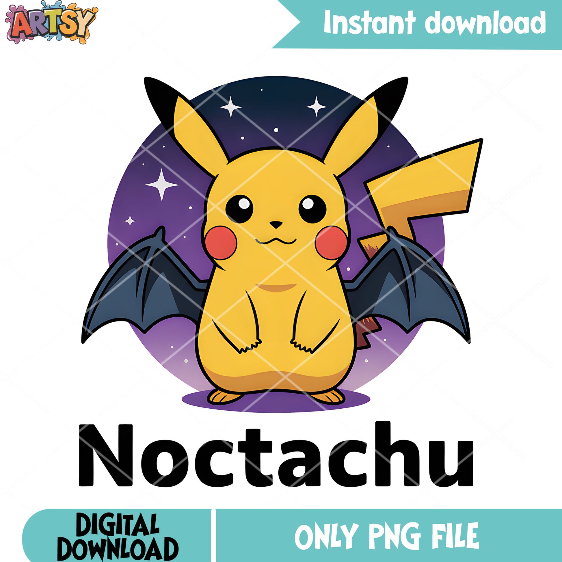 Purple star night pikachu png, pikachu png, pokemon halloween png