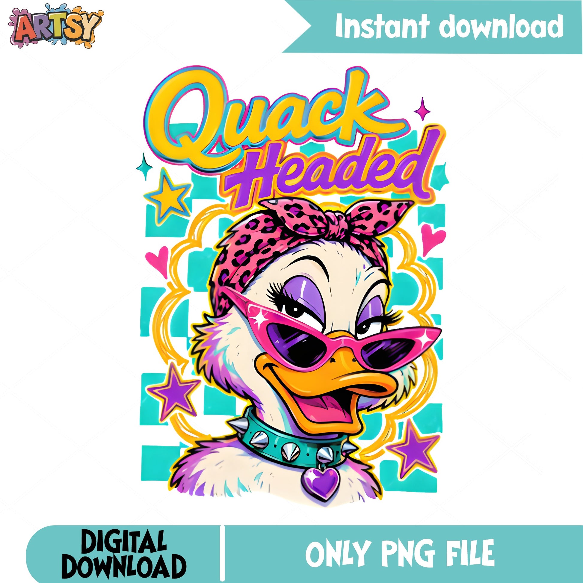 Quack Headed Daisy Duck PNG, Disney Duck PNG, Retro Duck PNG