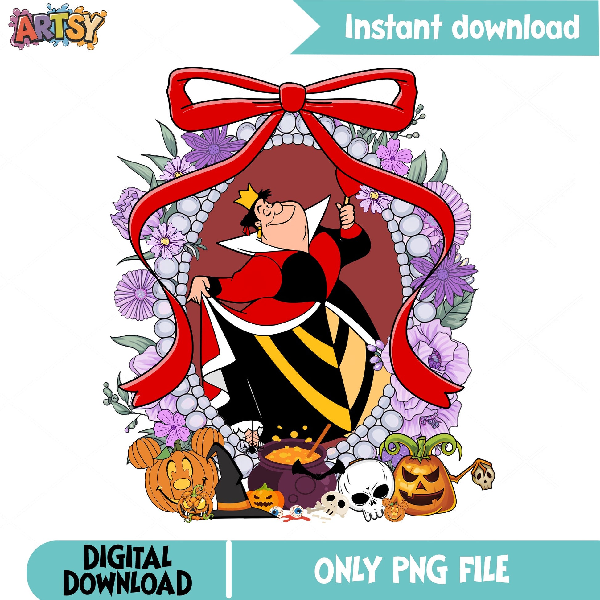 Queen Of Hearts Halloween PNG, Disney Villain PNG, Halloween PNG