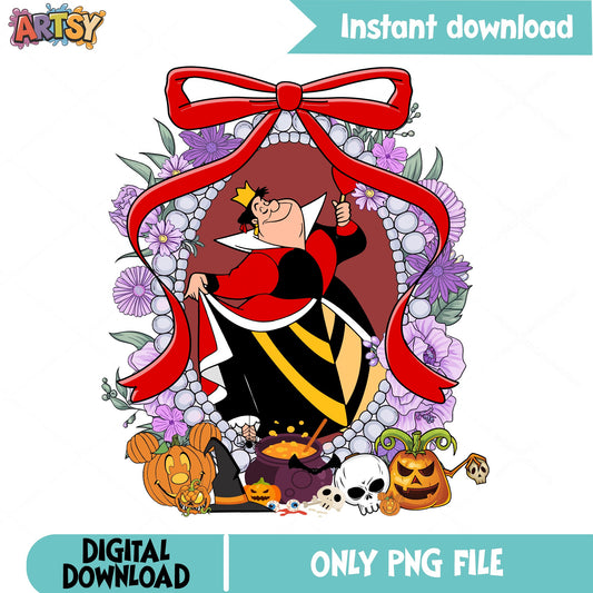 Queen Of Hearts Halloween PNG, Disney Villain PNG, Halloween PNG