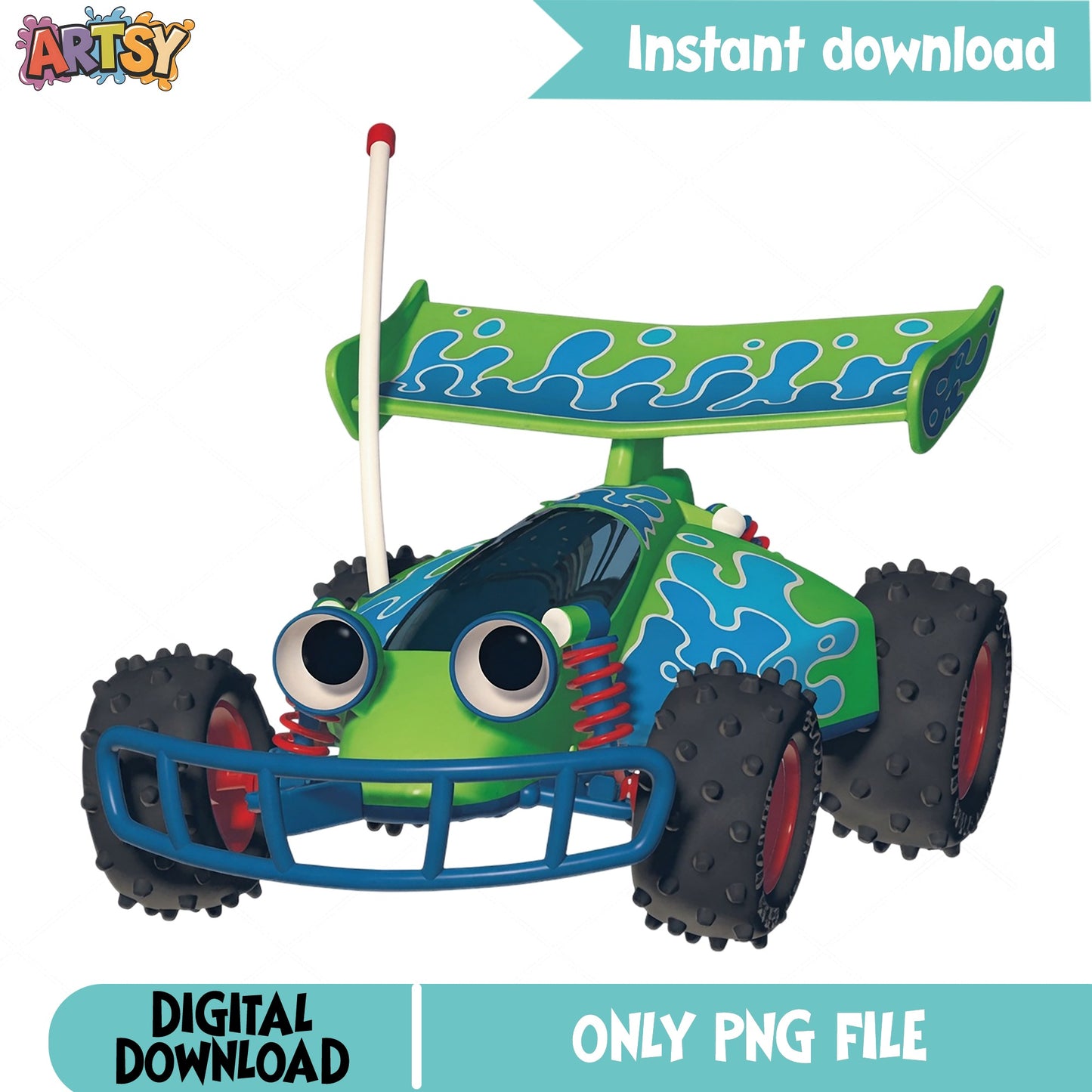 RC Car Toy Story PNG, Disney Pixar Clipart, Birthday PNG