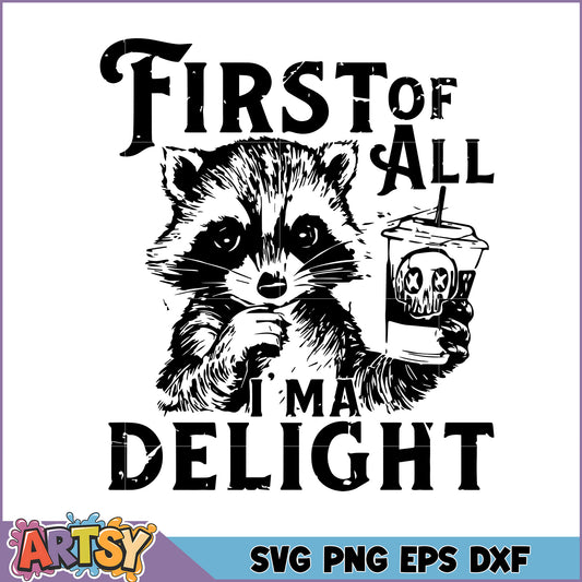 Raccoon Coffee SVG Cut File