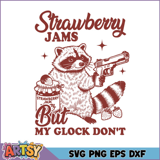 Raccoon Strawberry Jam SVG Gun Design