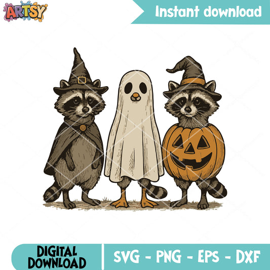 Raccoon feral halloween svg, rocket raccoon​ svg, raccoon halloween svg