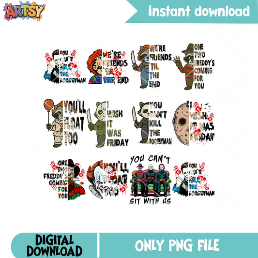 Raccoon murder horror png bundle, raccoon feral png, horror movies png