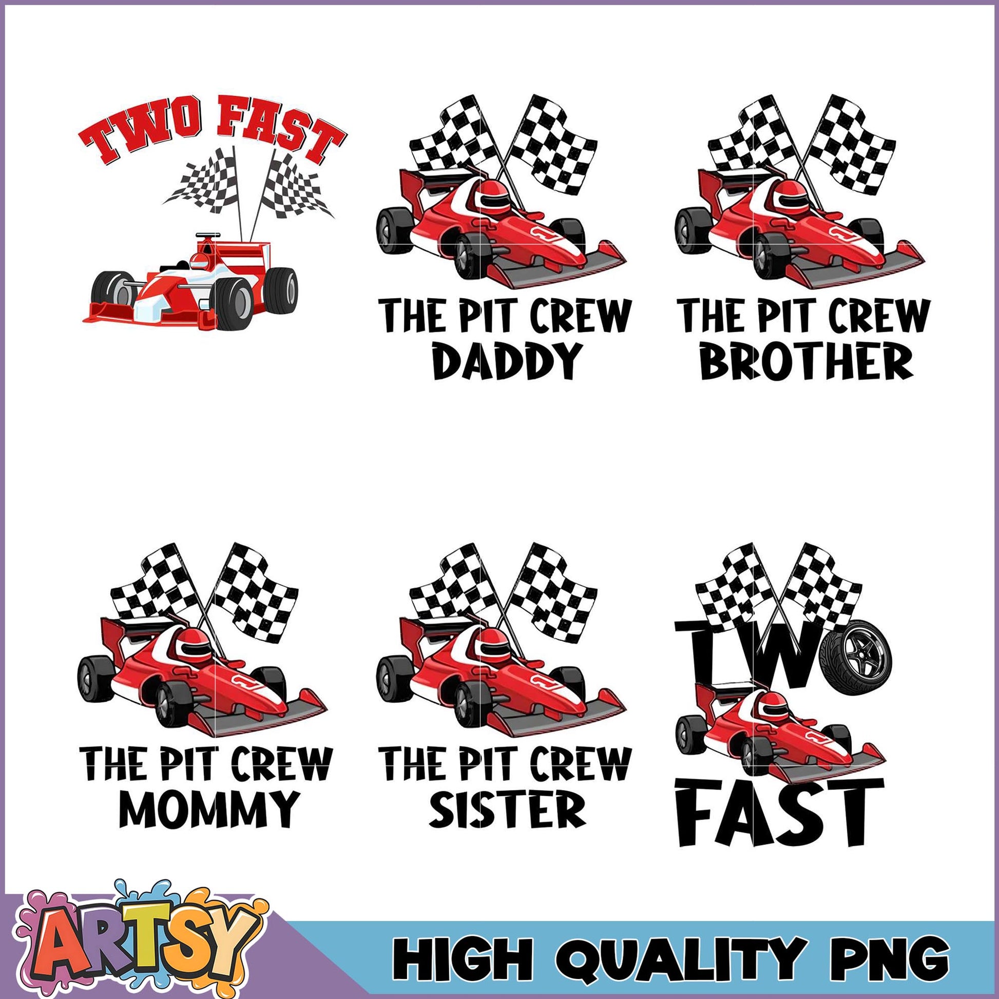 Racecar Family PNG Bundle Pit Crew Designs