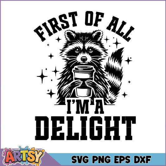 Racoon Coffee SVG Cut File