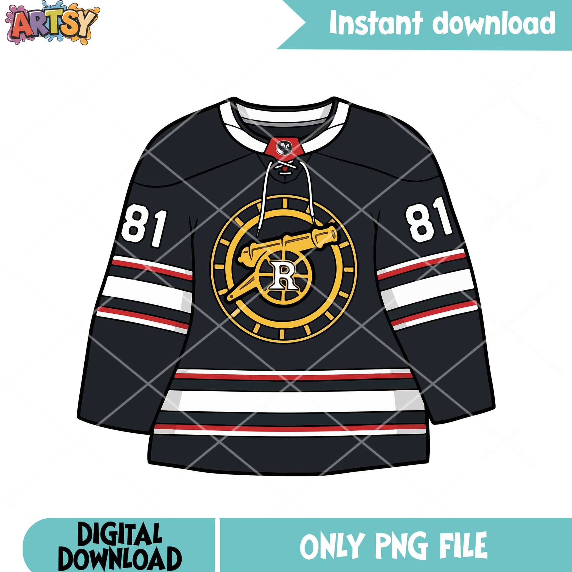 Raider boston hockey jersey png, rozanov team png, hockey team png