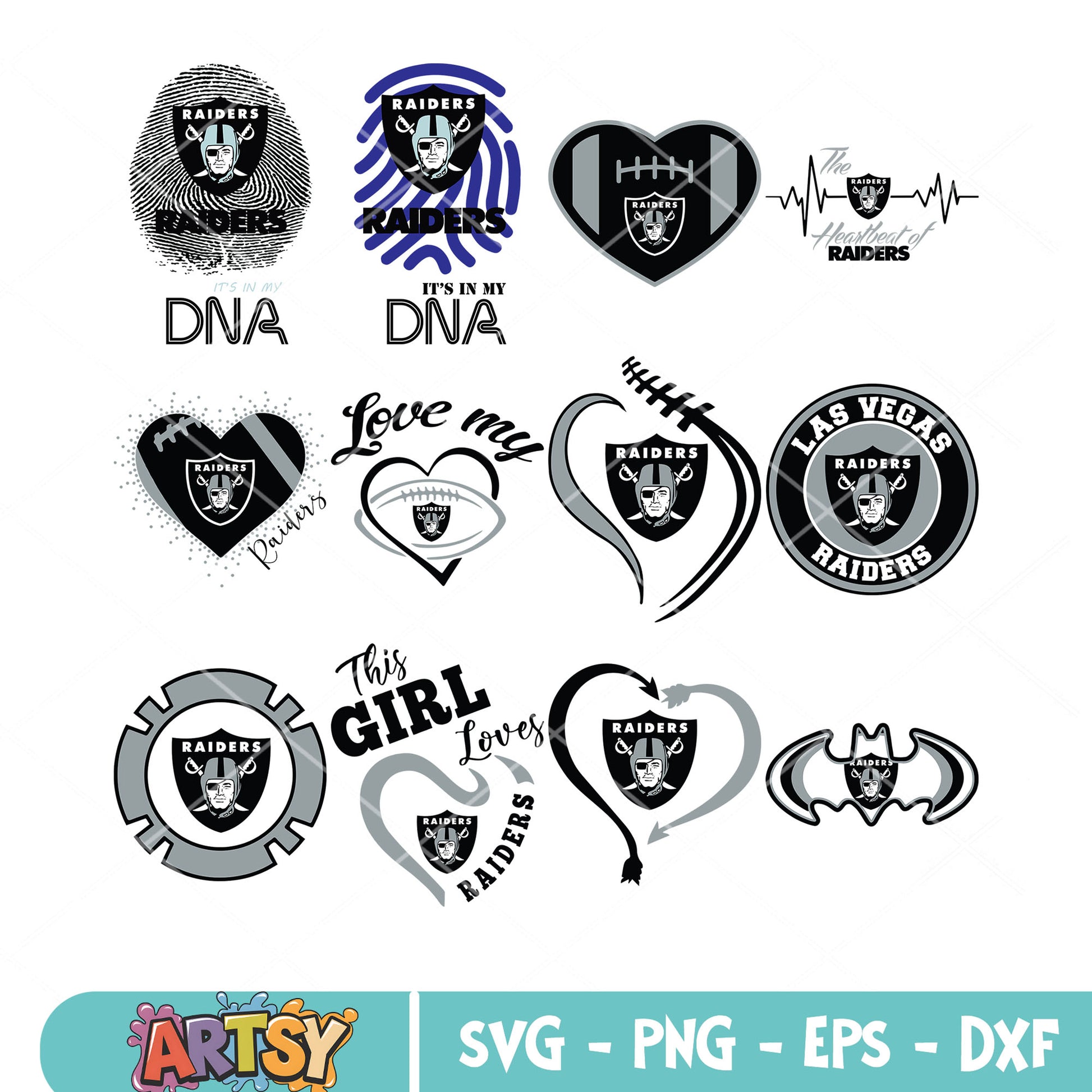 Raider this girl loves bundle svg, batman svg, Nfl football teams svg