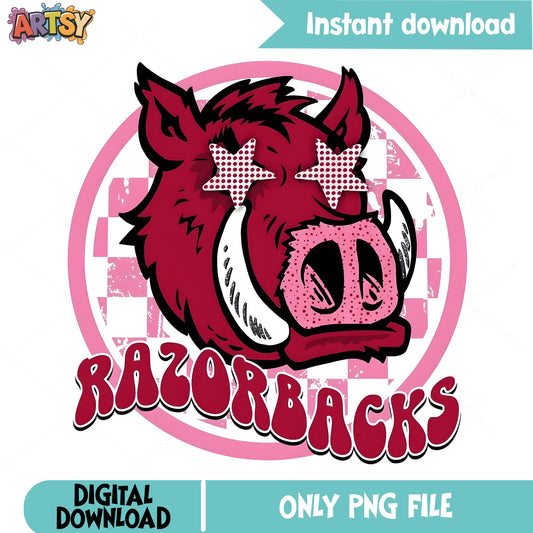 Razorbacks Retro PNG, Arkansas Razorbacks PNG, Game Day PNG