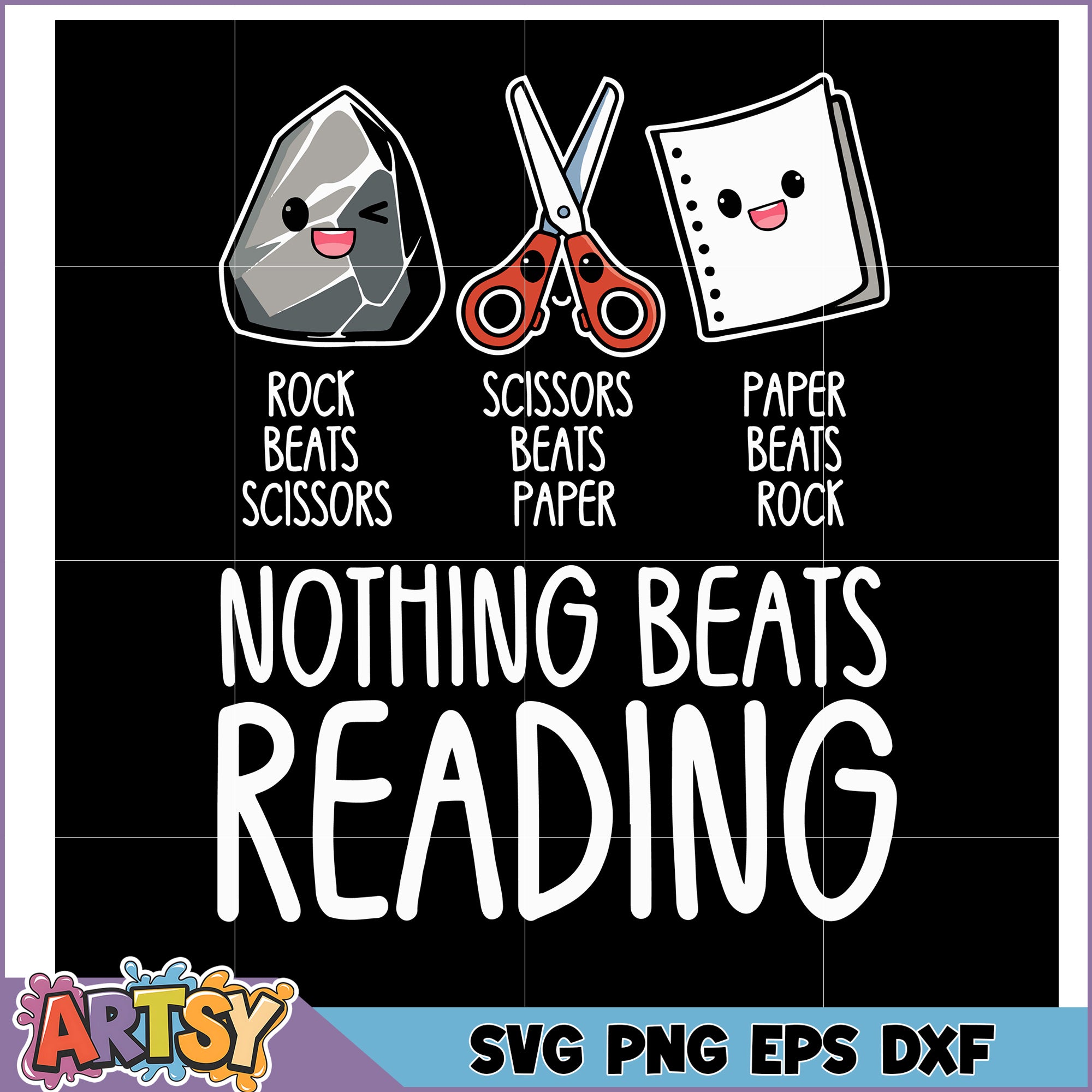 Reading Rocks Svg Reading SVG Rock Paper Scissors Design – Artsysvg