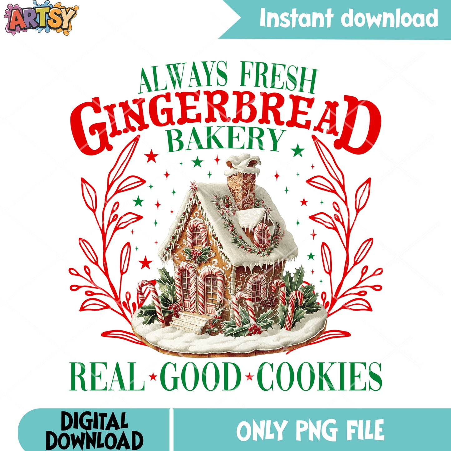 Real good cookies christmas png, christmas vibes png, gingerbread png