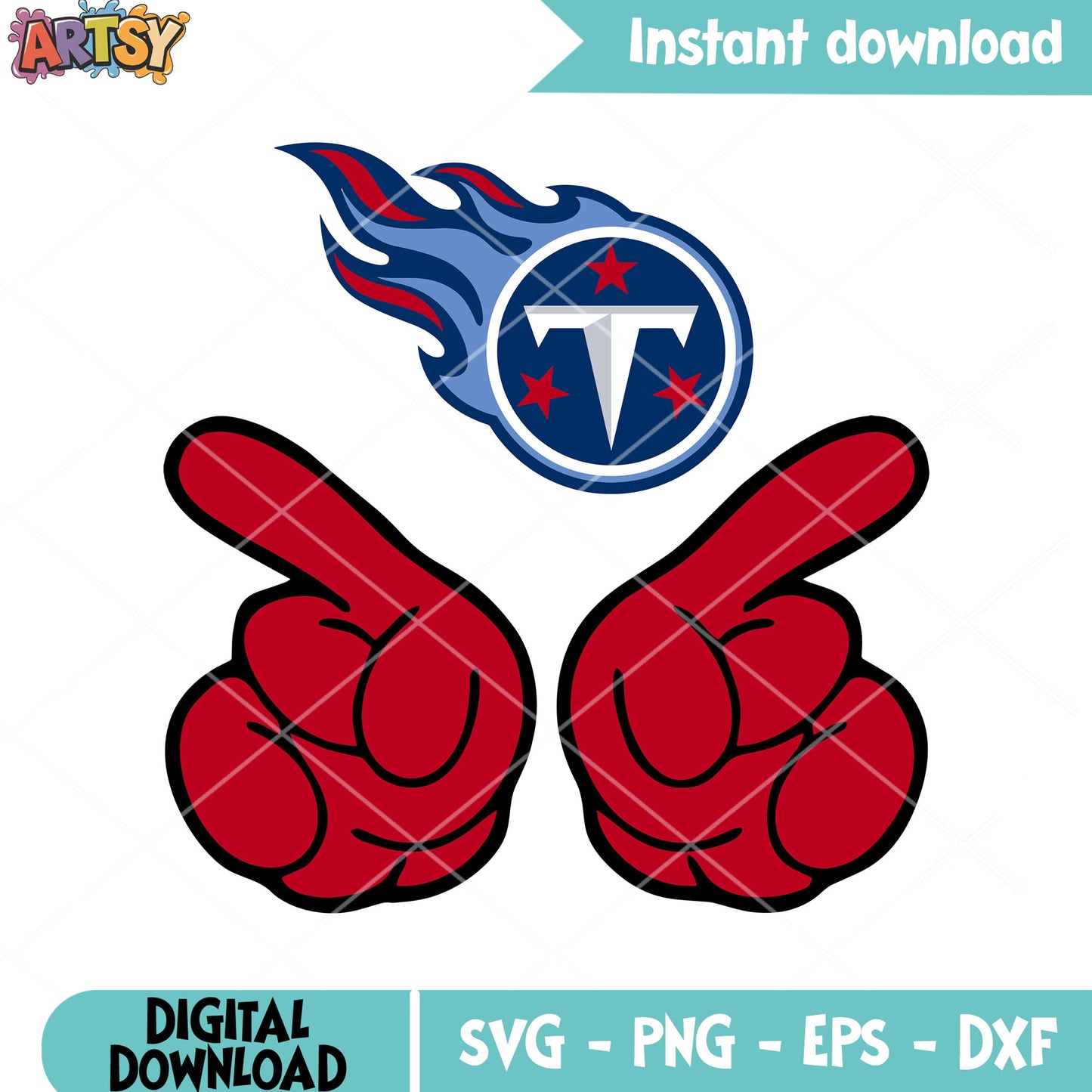 Red 2 finger celebration svg, tennessee titans svg, nfl logo svg