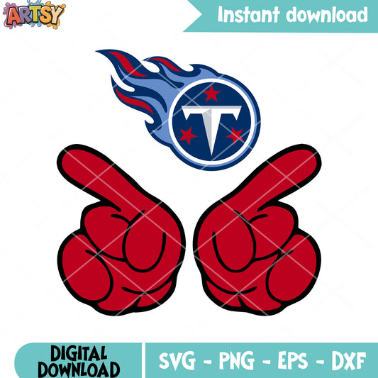 Red 2 finger celebration svg, tennessee titans svg, nfl logo svg