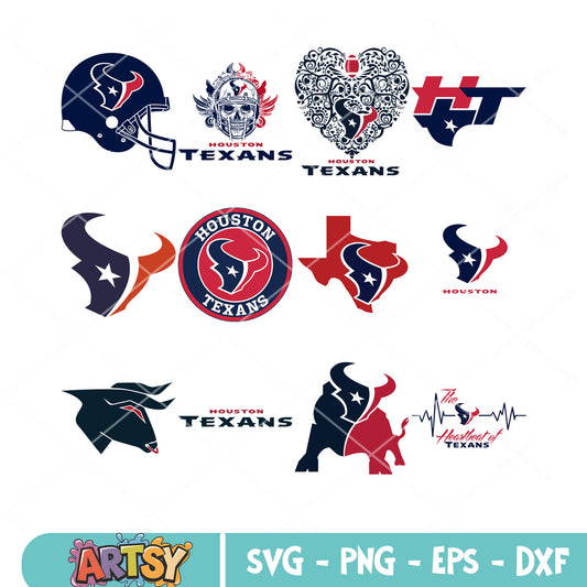 Red and black Bull bundle svg, houston texans svg, afc south svg 