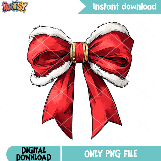 Red christmas santa bow png, merry xmas png, christmas vibes png