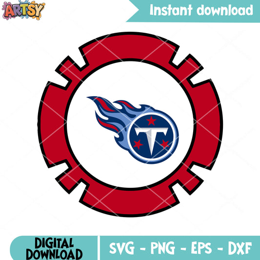 Red gear titans logo svg, tennessee titans svg, Nissan Stadium svg