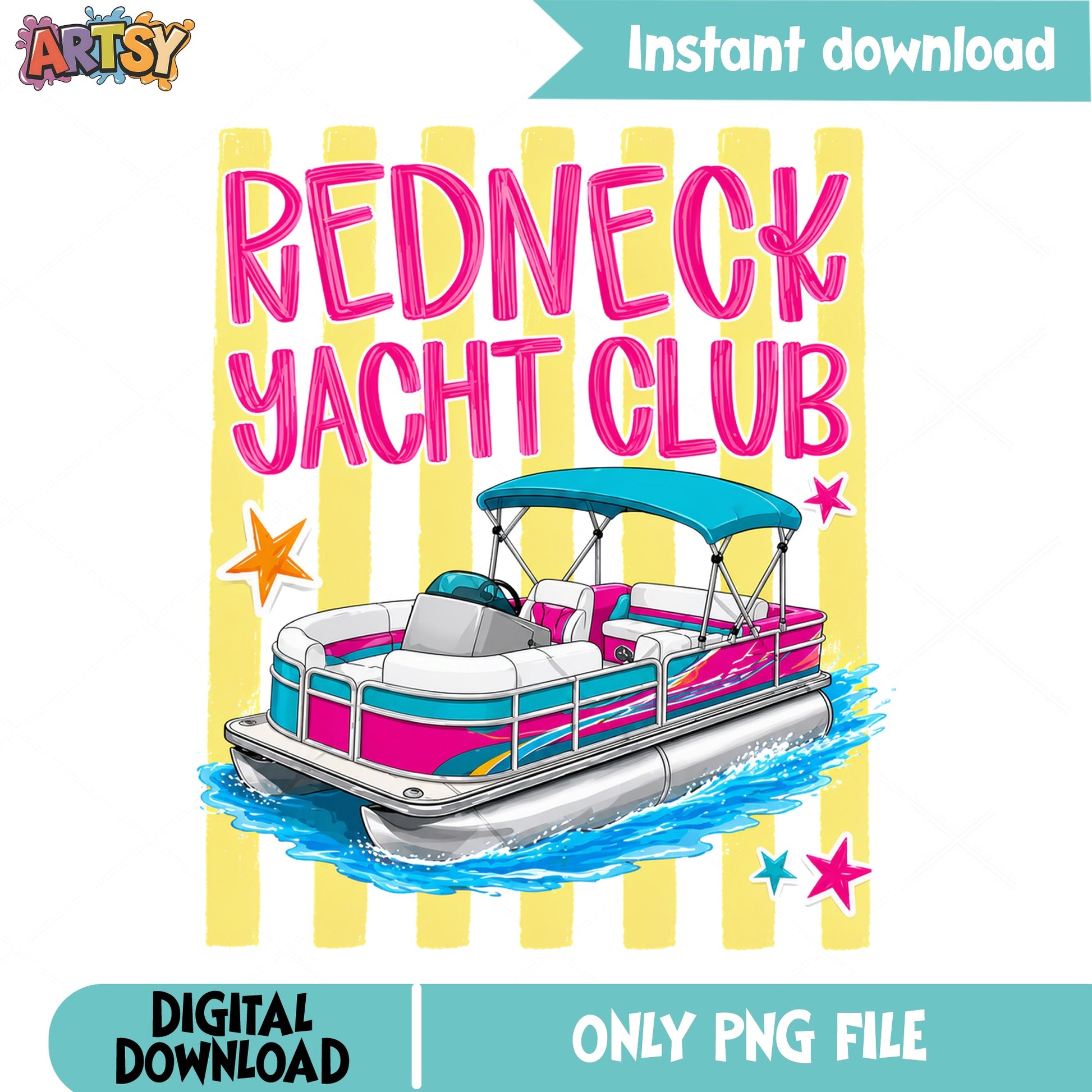 Redneck Yacht Club PNG, Pontoon Boat Summer PNG, Lake Life PNG