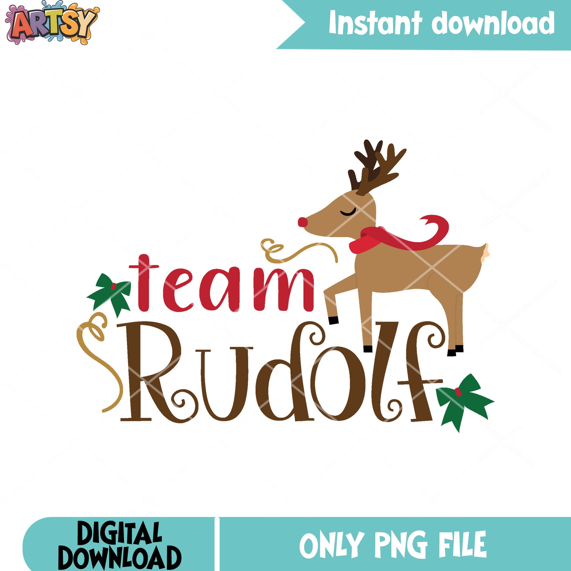 Red nose rudolph the reindeer png, christmas bow png, christmas gifts png