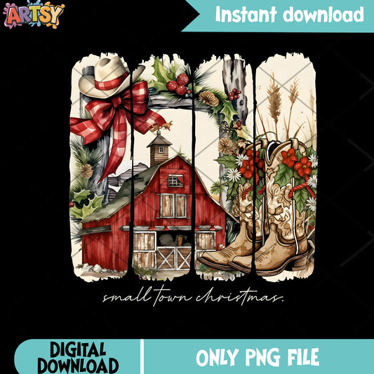 Red storage christmas design png, cowboy hat png, red bow tie png