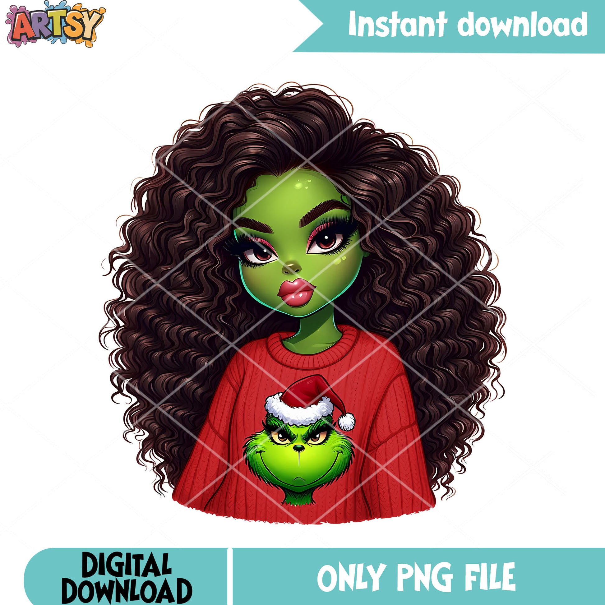 Red sweater christmas grinch png, merry xmas png, the grinch png