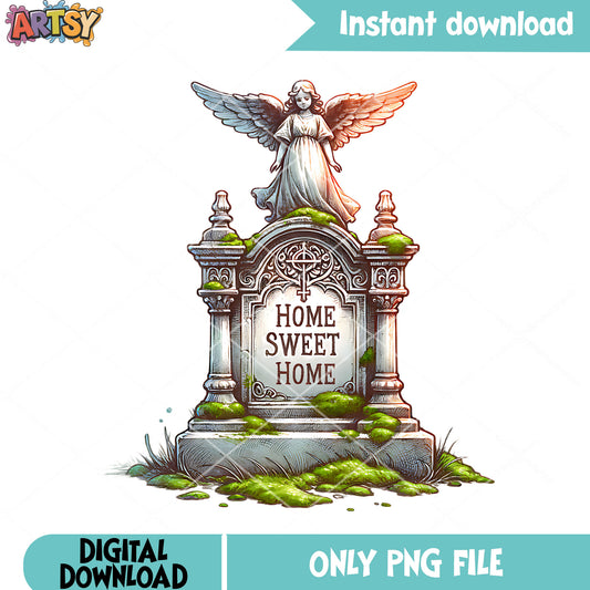 Reed home sweet home png, creepy art png, halloween scary png