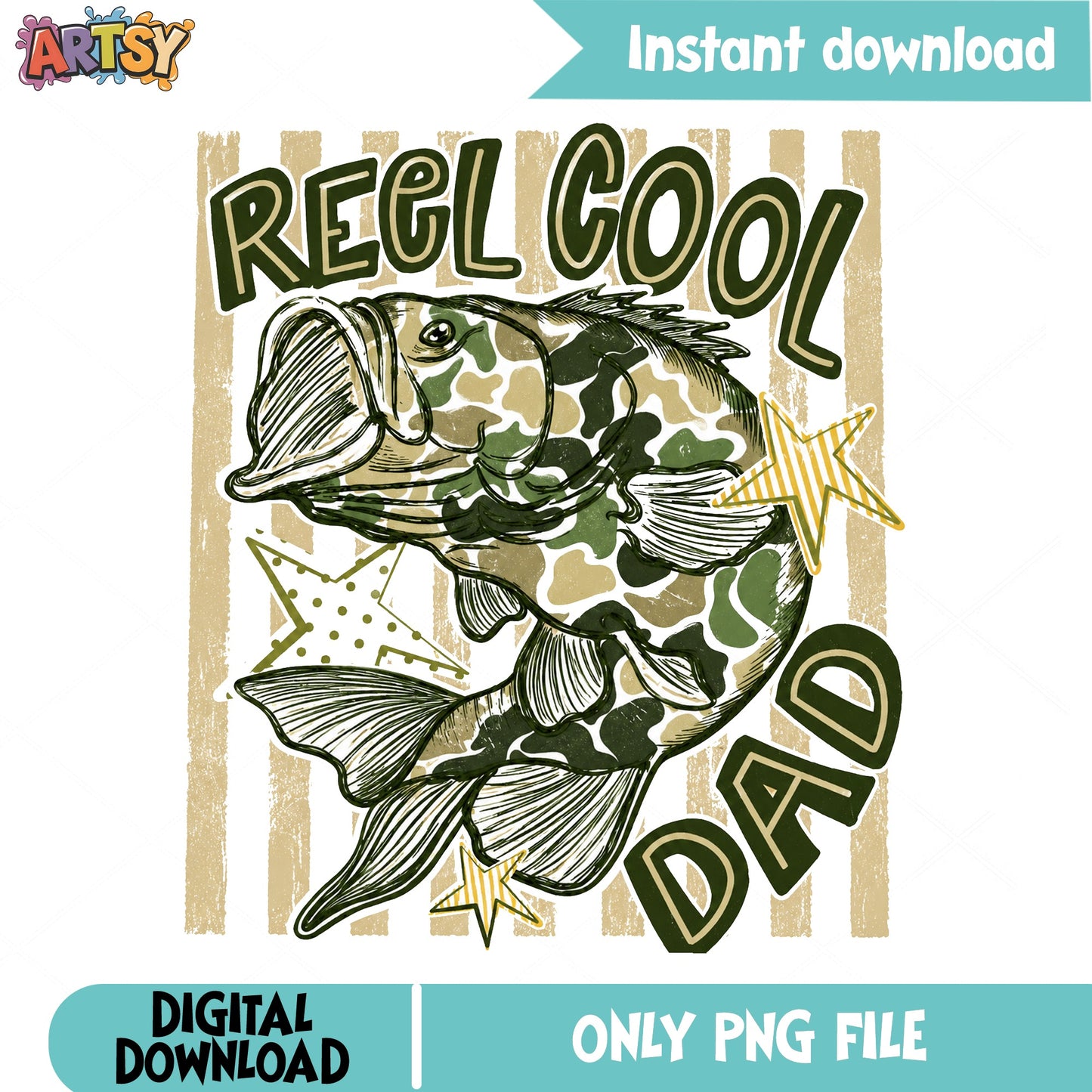 Reel Cool Dad PNG, Fishing Dad PNG, Fathers Day PNG