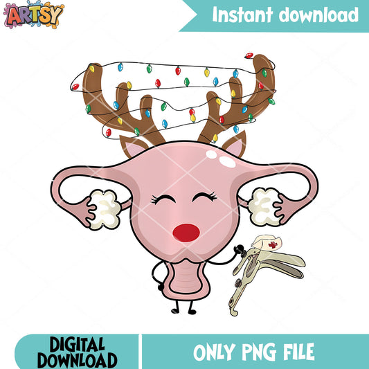 Reindeer Speculum Christmas Light Nurse png, reideer ​png, christmas png