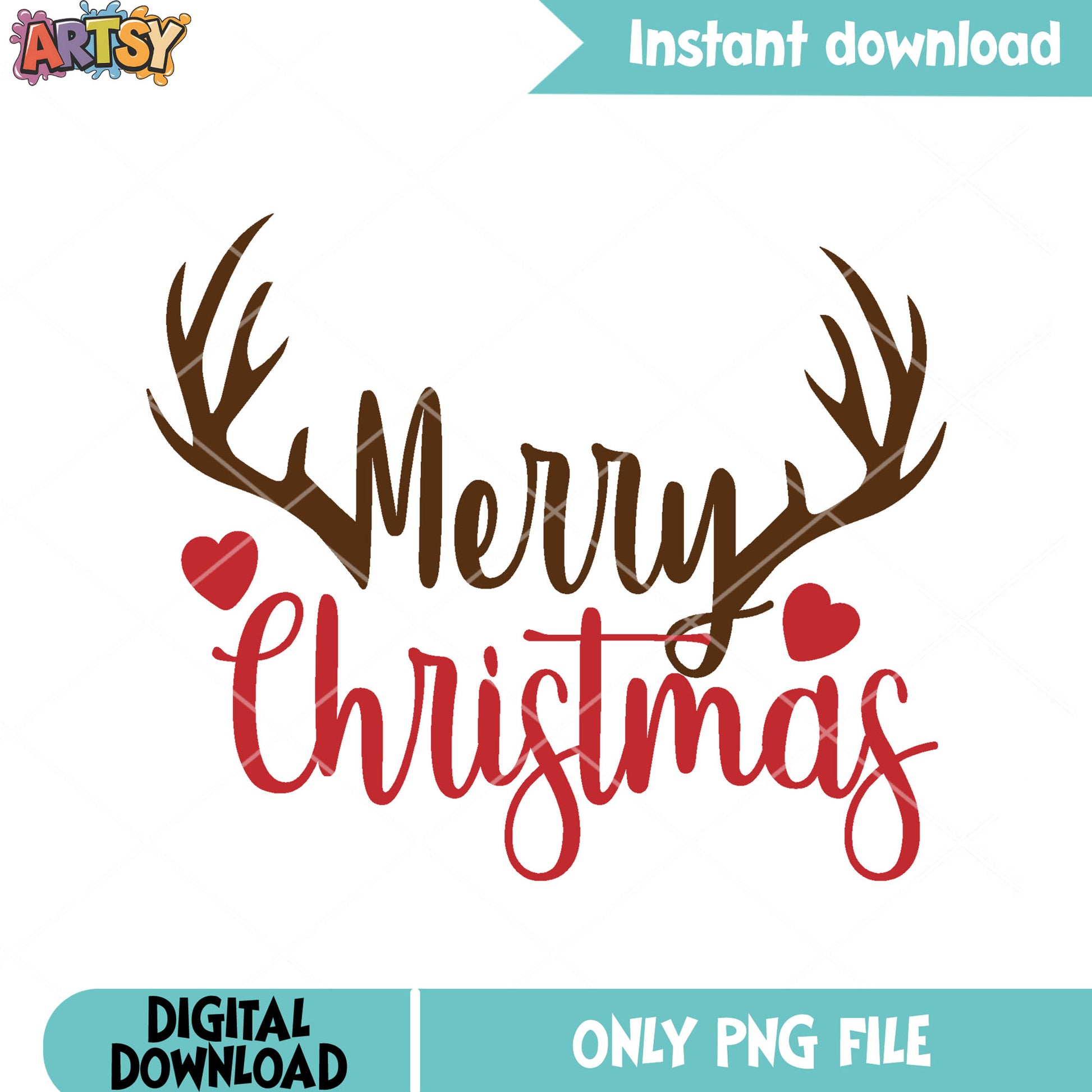 Reindeer christmas decor png, christmas decor png, merry christmas png