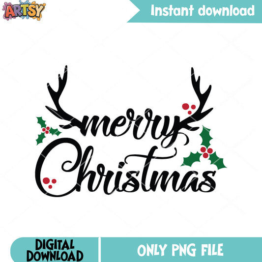 Reindeer horn christmas png, merry christmas png, christmas gifts png