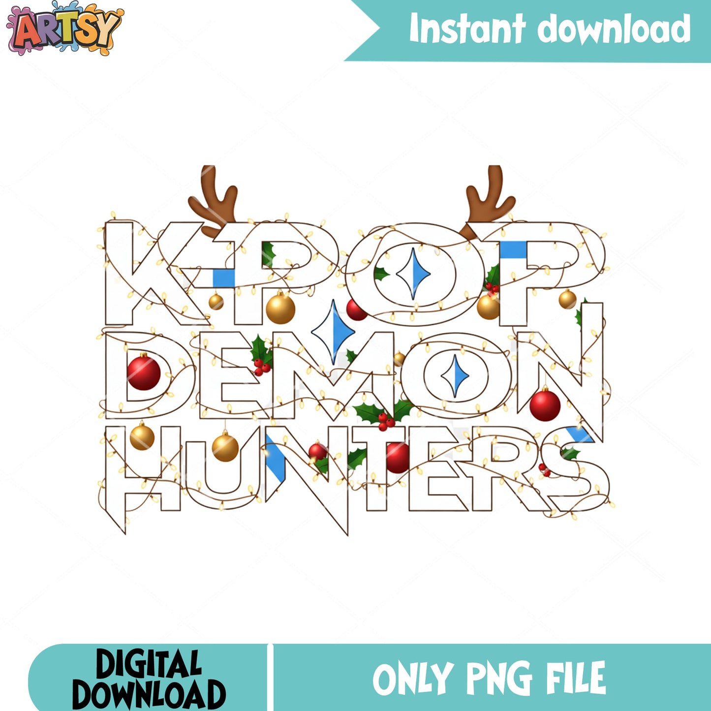 Reindeer horns christmas png, kpop demon hunters png, christmas decor png