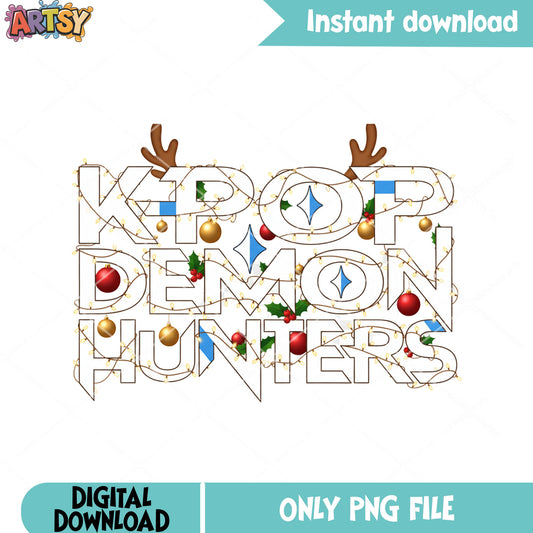 Reindeer horns christmas png, kpop demon hunters png, christmas decor png