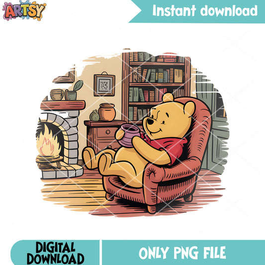 Relax pooh in the room png, pooh bear png, pooh movies png
