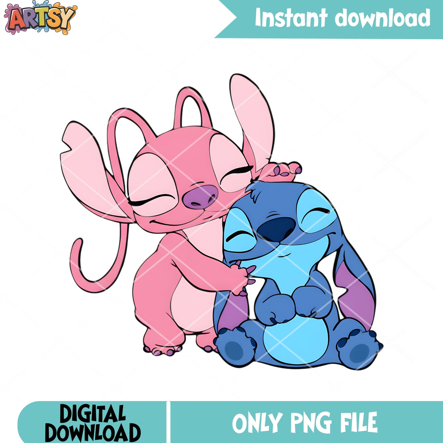 Relax stitch and angel valentine png, lilo and stitch png, valentine png