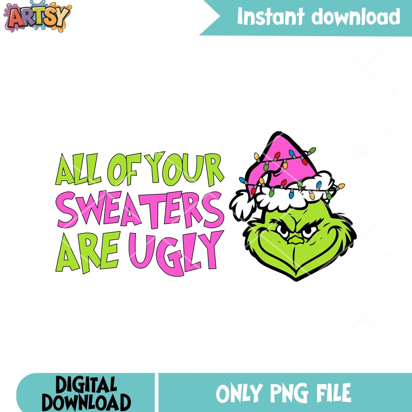 Relax ugly grinch face png, merry christmas png, the grinch png