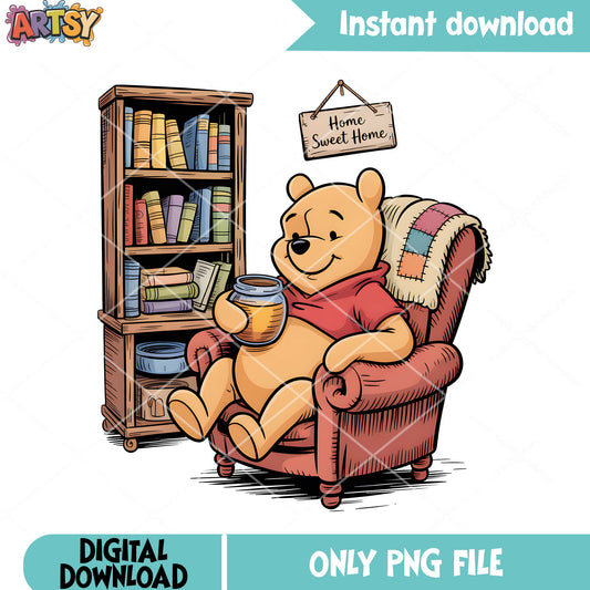 Relax with honey and pooh png, winnie the pooh png, honey pot png