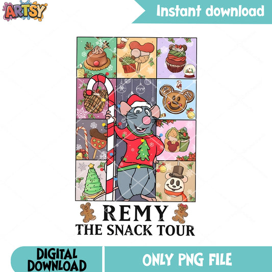 Remy christmas snack tour png, christmas tour png, remy christmas png