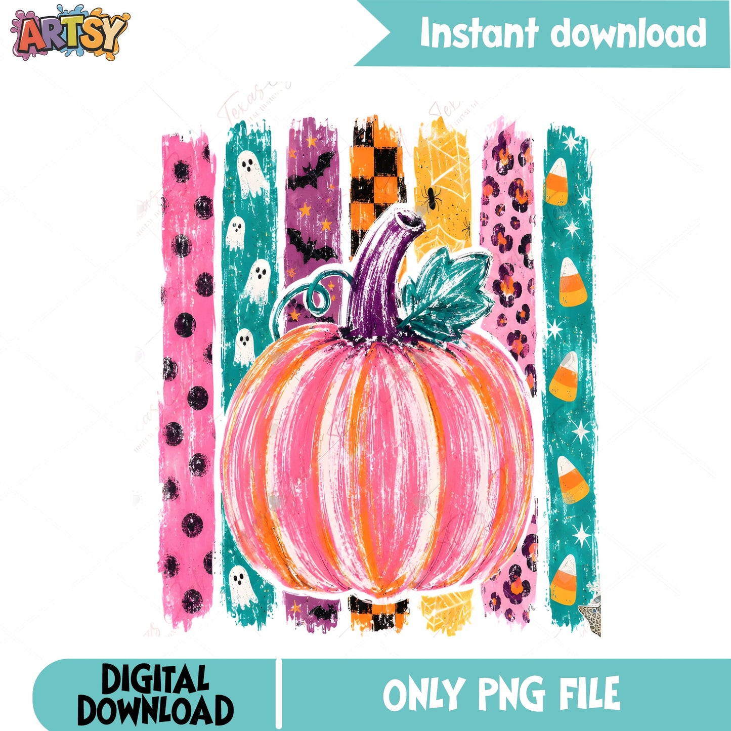 Retro Halloween Pumpkin PNG, Groovy Pumpkin Sublimation PNG, Fall PNG