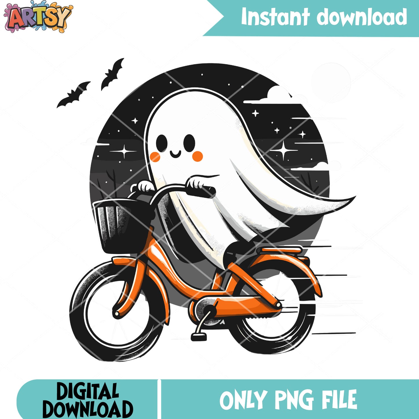 Ride like a wind starry night png, scary bats png, halloween night png