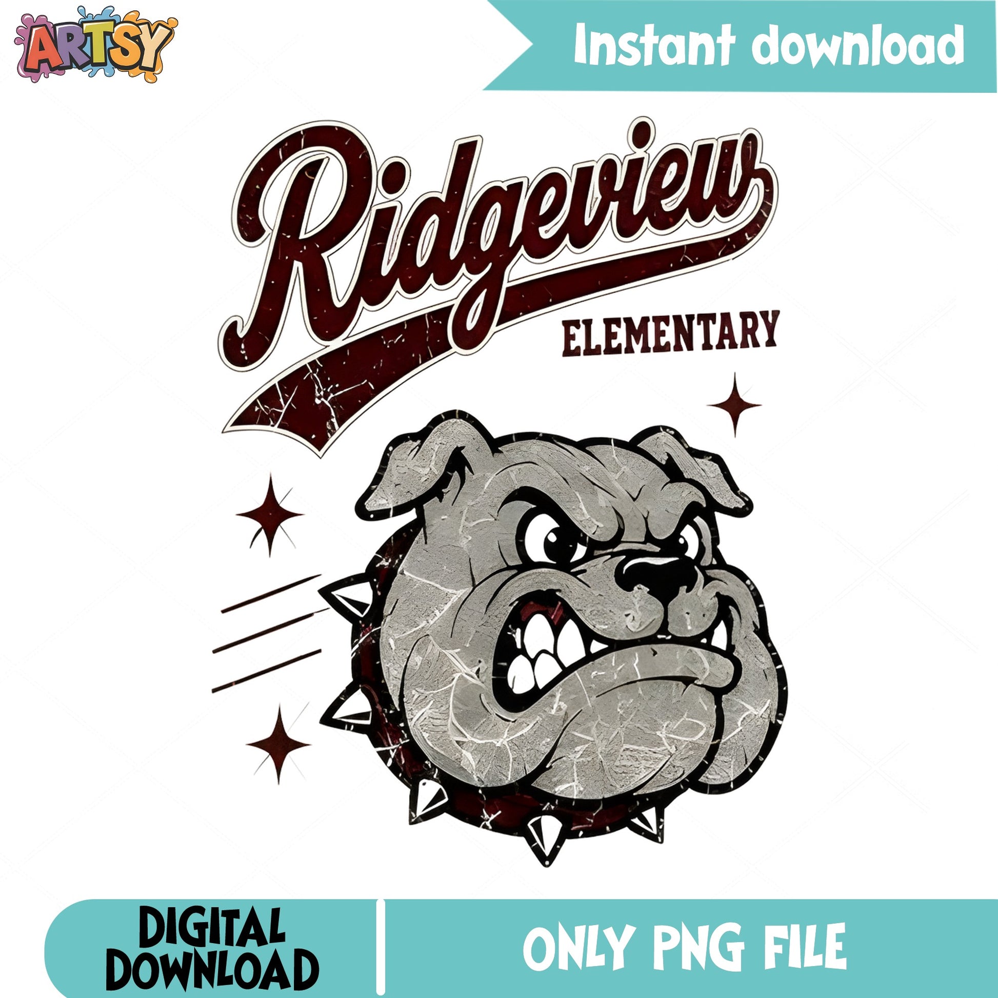 Ridgeview Elementary Bulldog PNG, School Mascot PNG, Bulldog PNG