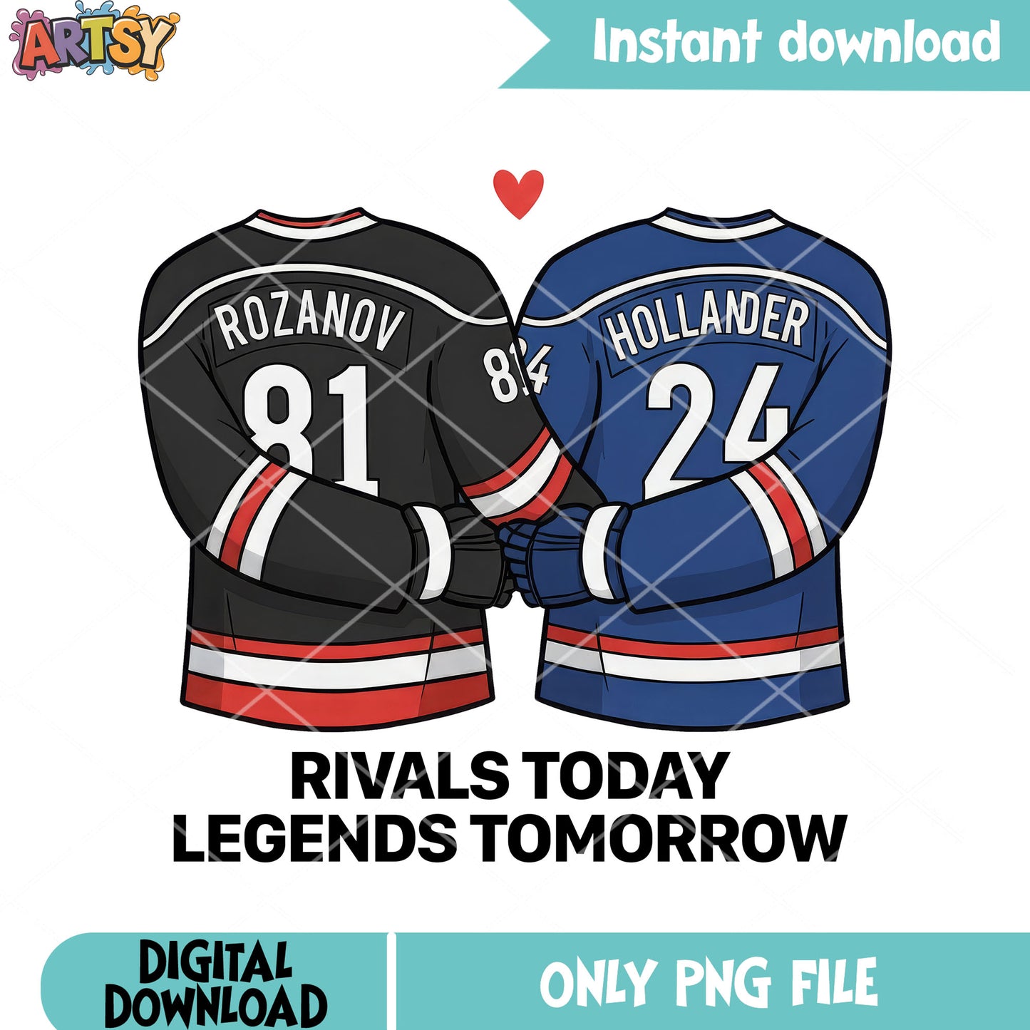 Rivals today legend tomorrow png, hollanov png, hockey jersey png