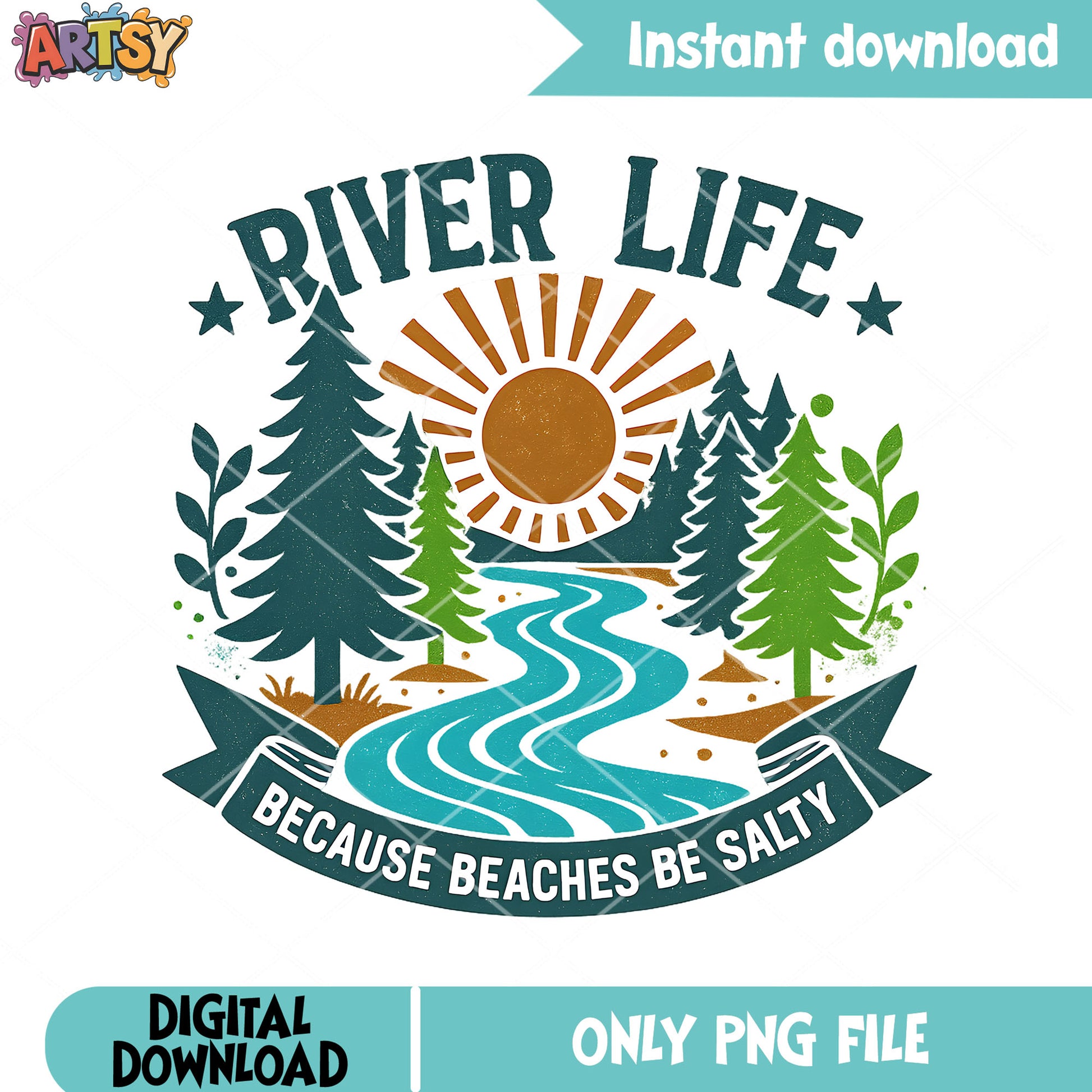 River life beaches salty png, river life png, retro river​ png