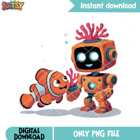 Robo poster nemo disney png, finding nemo png, disney robot png